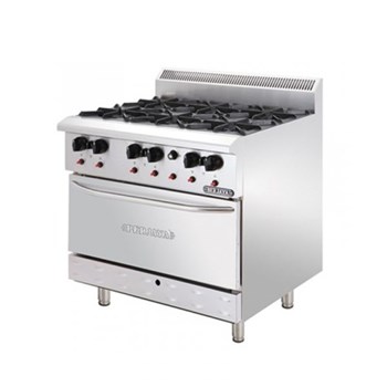 Bếp âu 6 họng có lò nướng Berjaya DRO-6L