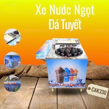 Xe làm kem lắc băng cốc có khay đựng kem CAK330