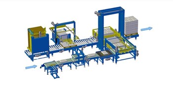 Dây chuyền đóng gói pallet tự động để đóng gói thùng carton YUPA-2100-Z