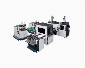 Máy làm hộp cứng tự động trạm kép (2 dán góc, 2 thụt) LS-900A
