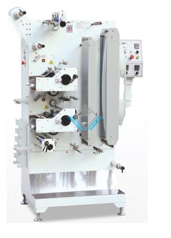Máy in nhãn Satin 2 màu kiểu đứng MHR-1+1B