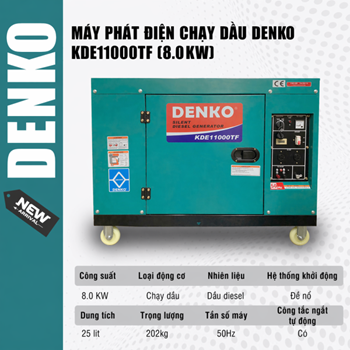 Máy phát điện chạy dầu DENKO - KDE11000TF (8.0KW) 