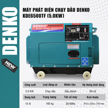Máy phát điện chạy dầu DENKO - KDE6500TF (5.0KW) 