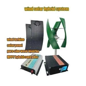 Hệ thống lai gió mặt trời thẳng đứng 800W 12V-48V với biến tần độc lập và bộ điều khiển lai MPPT