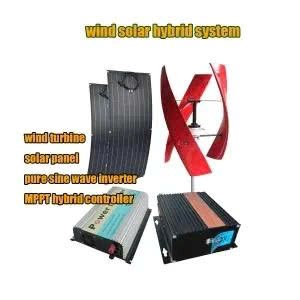 Hệ thống lai gió mặt trời 2kW 96V dạng đứng, hoạt động độc lập, sử dụng biến tần và bộ điều khiển MPPT
