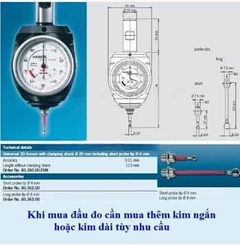 Đầu đo 3D Haimer 80.360.00 FHN  