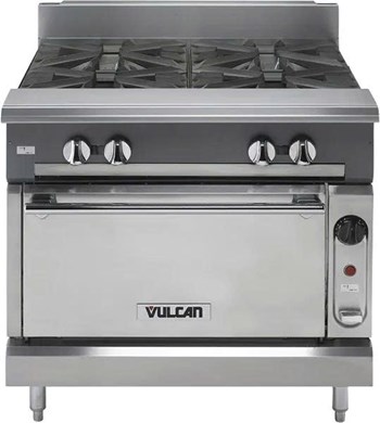 Bếp ga thép không gỉ 36 inch, 6 đầu đốt tích hợp lò nướng đối lưu V6B36C  