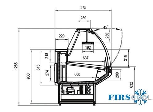 tu mat trung bay sieu thi firscool g-nss2400 hinh 1