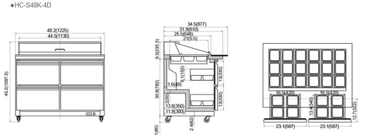 ban mat chuan bi salad, sandwich firscool hc-s48k-4d hinh 1