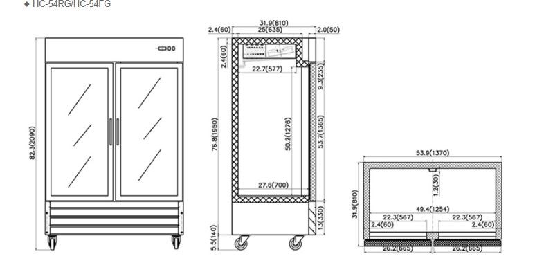 tu mat 2 canh kinh firscool hc-54rg hinh 1