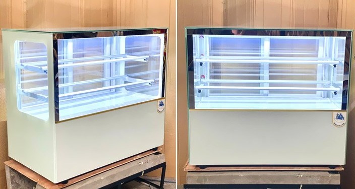tủ bánh kem để bàn kính vuông snow village gb-100v 0.7m hình 1 tu banh kem de ban kinh vuong snow village gb-100v 0.7m hinh 1
