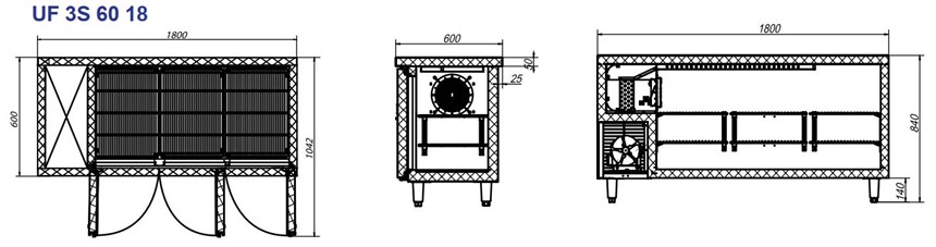 ban dong inox 3 cua turbocool 375 lit uf 3s 60 18 hinh 0