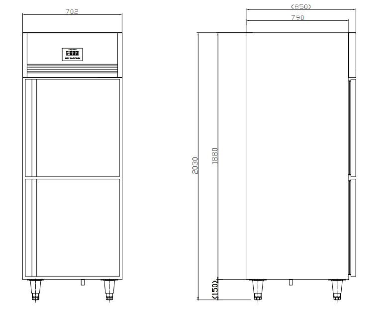  tu dong 2 canh inox kolner nkd0.6l2wgn (lam lanh quat gio) hinh 0