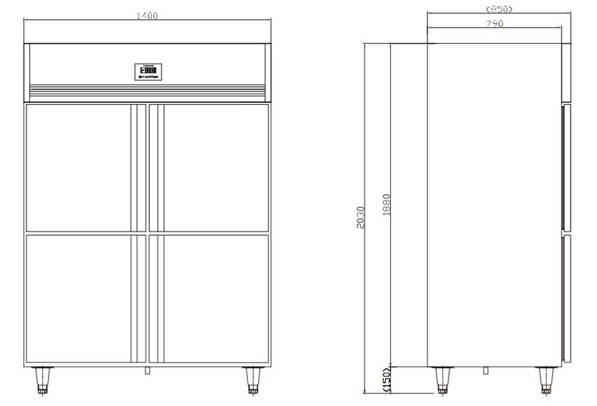  tu mat 4 canh inox kolner nkc1.2l4wgn (lam lanh quat gio) hinh 0