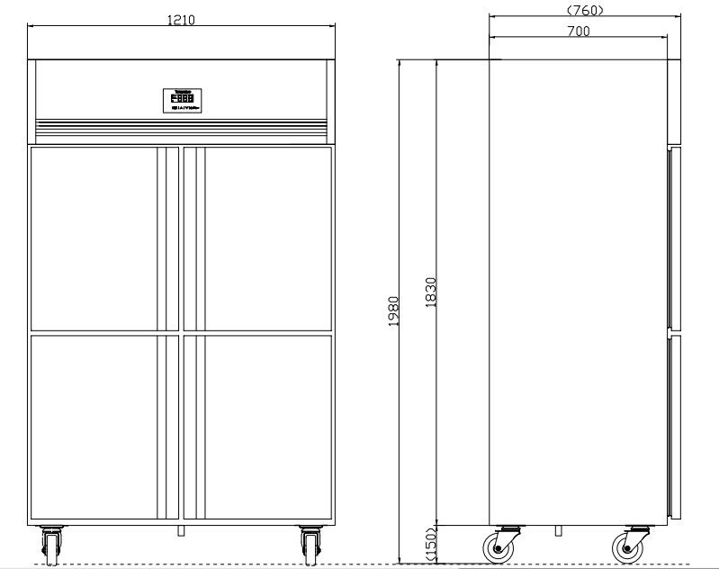 tu dong mat 4 canh inox kolner nkcd1.0l4w (lanh quat gio) hinh 0