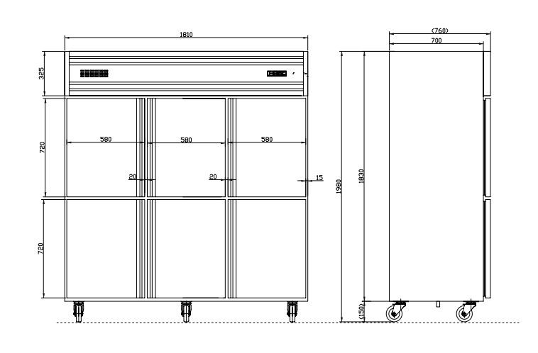 tu dong mat 6 canh inox kolner kcd1.6l6 (lam lanh truc tiep) hinh 0