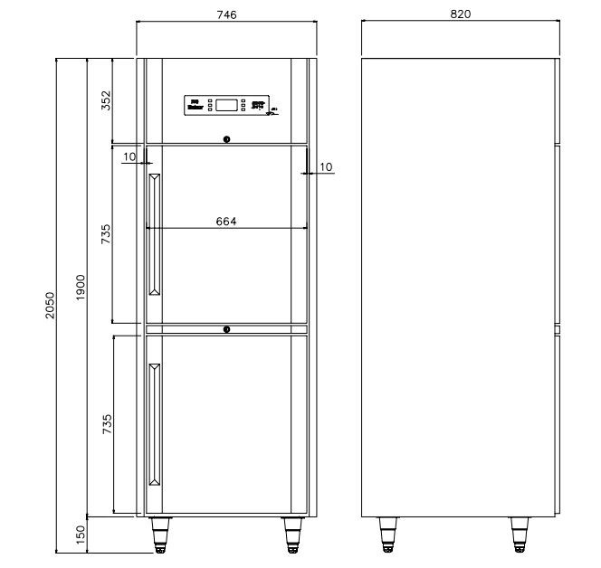  tu mat 2 canh inox kolner k1n-ec (lam lanh quat gio) hinh 0