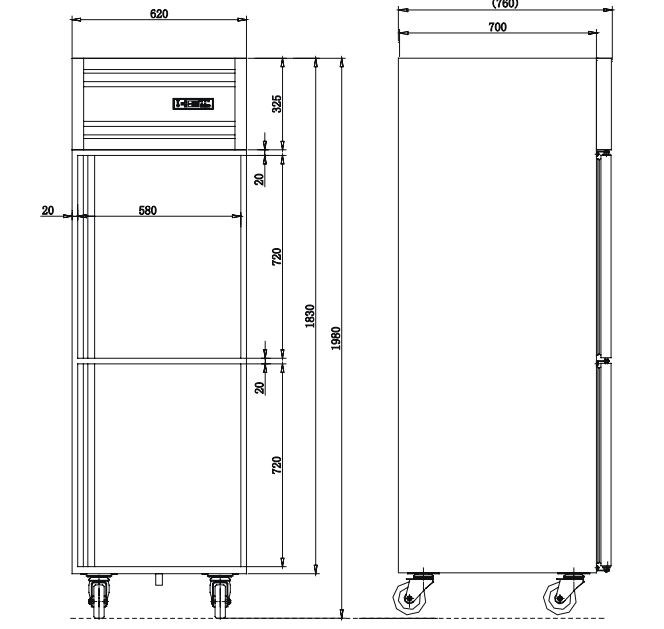 tu dong 2 canh inox kolner kd0.5l2 (lam lanh truc tiep) hinh 0