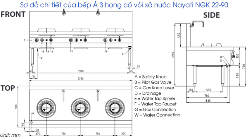 bep a 3 hong co voi xa nuoc nayati ngk 22-90 hinh 0