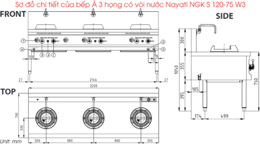 bep a 3 hong co voi nuoc nayati ngk s 120-75 w3 hinh 1