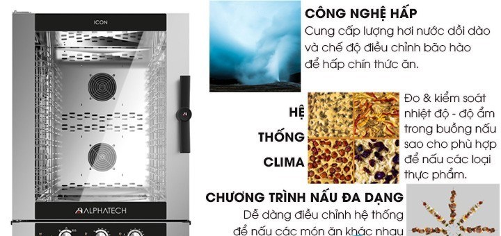 lo nuong hap da nang alphatech icgm101e 10 khay dung gas hinh 2