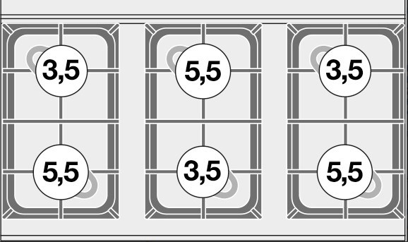 bep au 6 dau dot dung gas va lo nuong dien (cua thep khong gi) lotus cf6-610gem hinh 0