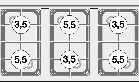 bep au 6 dau dot dung gas va lo nuong dien (cua thep khong gi) lotus cfm6-610gem hinh 0