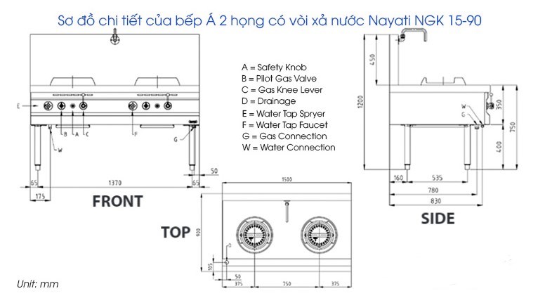 bep a 2 hong co voi xa nuoc nayati ngk 15-90 hinh 1