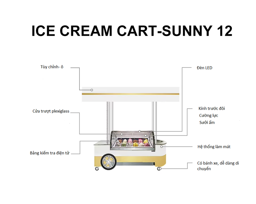 xe day ban kem ice cream cart sunny 12 hinh 0