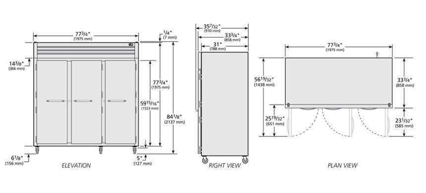 tu lanh cua xoay dac reach-in true stg3r-3s-hc hinh 0