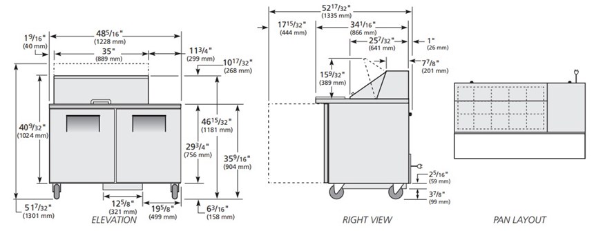 ban sandwich/salad cua dac mega-top true tssu-48-15m-b-hc hinh 0