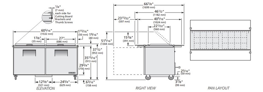 ban sandwich/salad cua dac mega-top hai mat true tssu-60-24m-b-ds-st-hc hinh 0