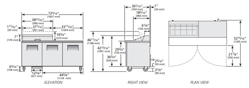 ban sandwich/salad cua dac true tssu-72-10-hc hinh 0