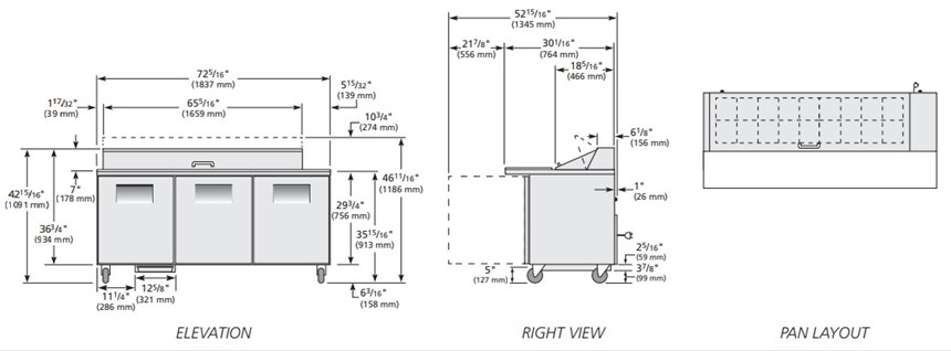 ban sandwich/salad cua dac true tssu-72-18-hc hinh 0