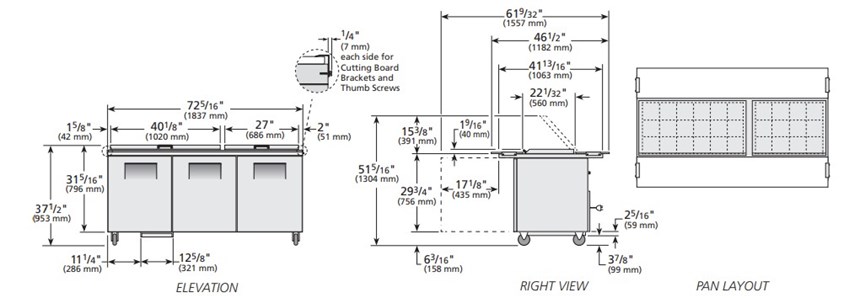 ban sandwich/salad cua dac mega-top hai mat true tssu-72-30m-b-ds-st-hc hinh 0