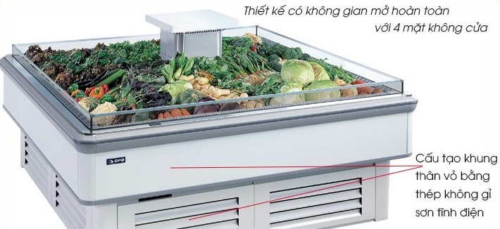 tủ mát trưng bày rau củ quả loại đảo cứng opo i0v1 hình 0 tu mat trung bay rau cu qua loai dao cung opo i0v1 hinh 0