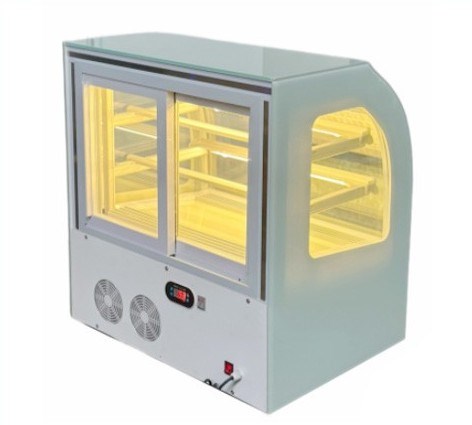 tủ bánh kem mini để bàn kính cong snow village gb-100-t 0.7m hình 1 tu banh kem mini de ban kinh cong snow village gb-100-t 0.7m hinh 1