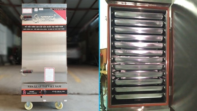 tủ nấu cơm 10 khay dùng gas vinaki 10kg hình 1 tu nau com 10 khay dung gas vinaki 10kg hinh 1