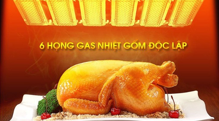 lò nướng salamander 6 họng dùng gas sala6g hình 2 lo nuong salamander 6 hong dung gas sala6g hinh 2