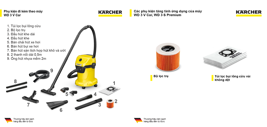 may hut bui kho va uot karcher wd 3 v car hinh 3
