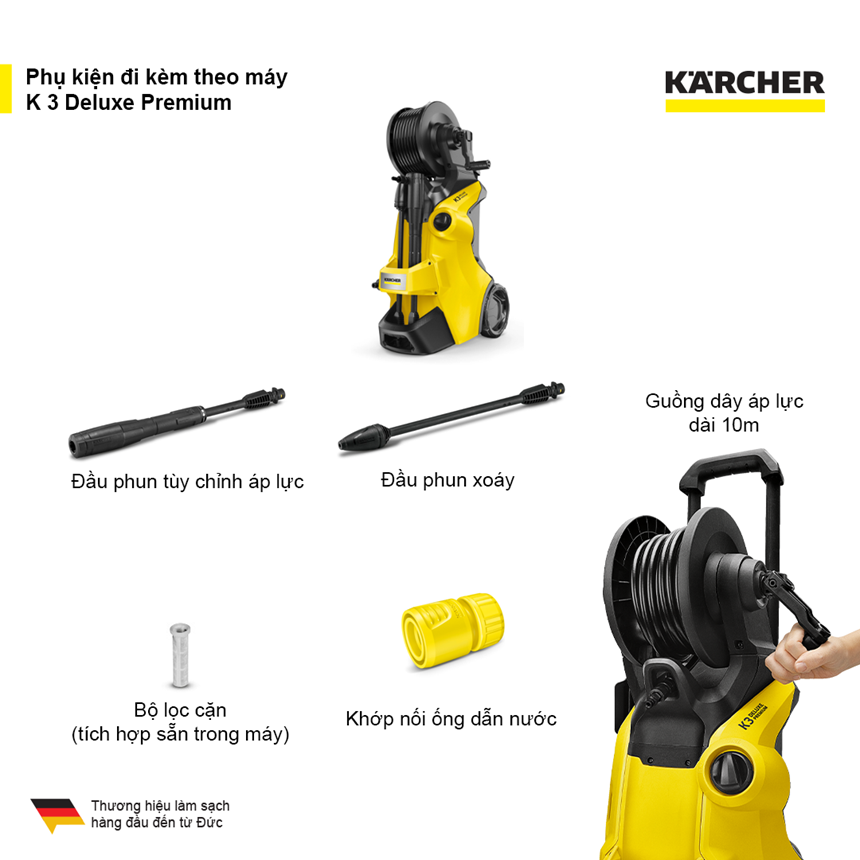 máy phun rửa áp lực cao karcher - k 3 deluxe premium hình 4 may phun rua ap luc cao karcher - k 3 deluxe premium hinh 4