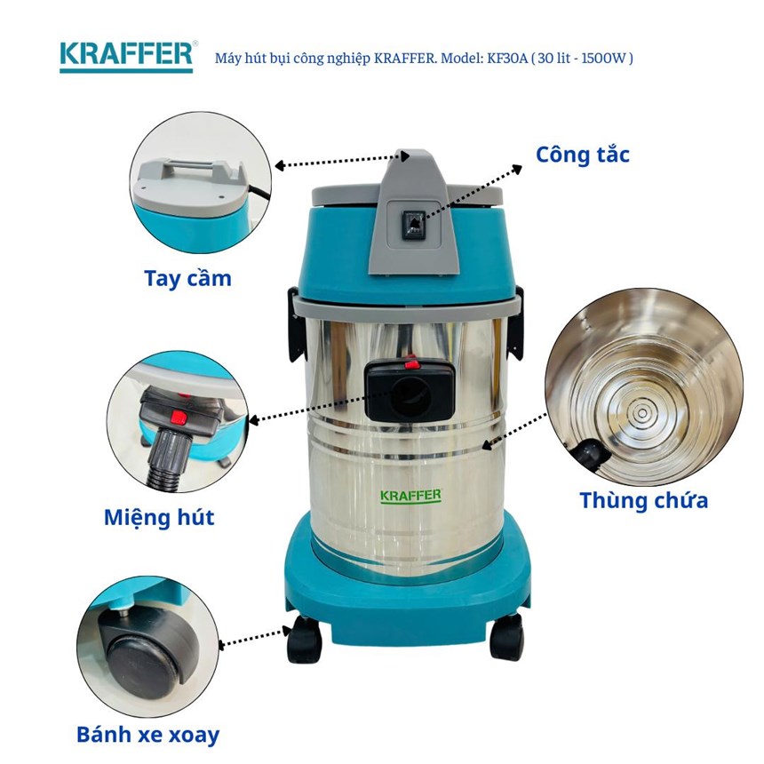 may hut bui cong nghiep kraffer kf30a hinh 0