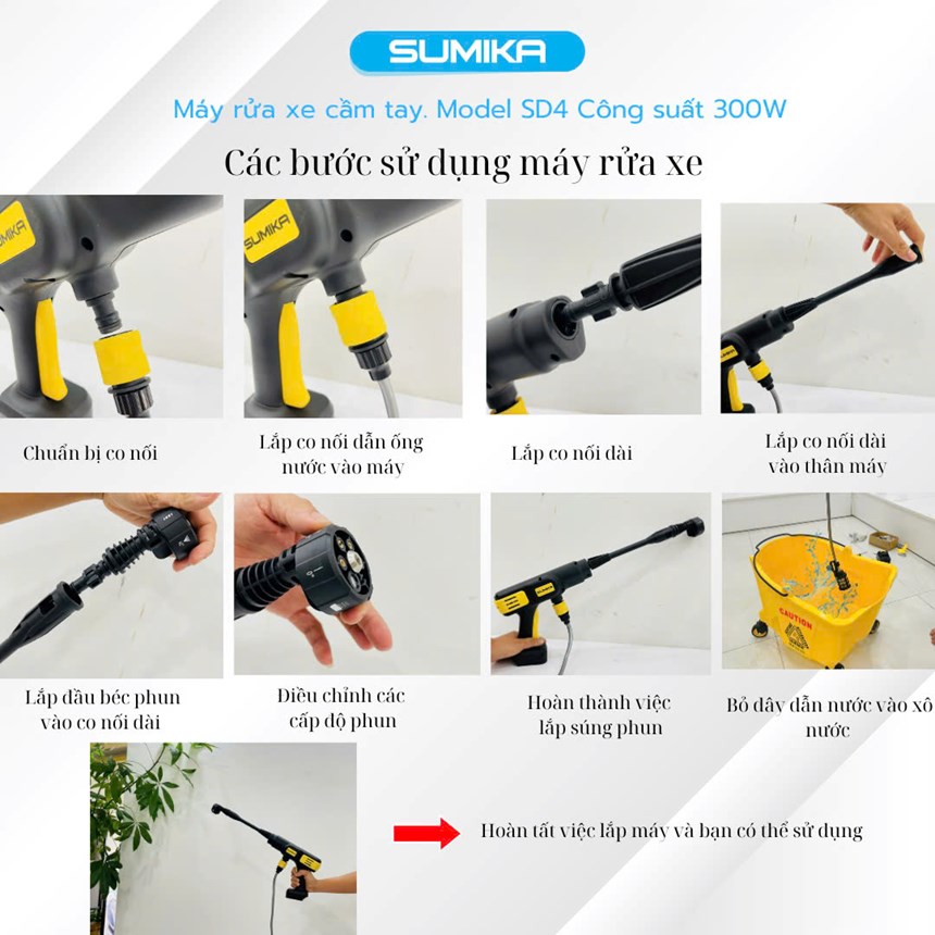 máy rửa xe dùng pin sumika sd4 hình 2 may rua xe dung pin sumika sd4 hinh 2