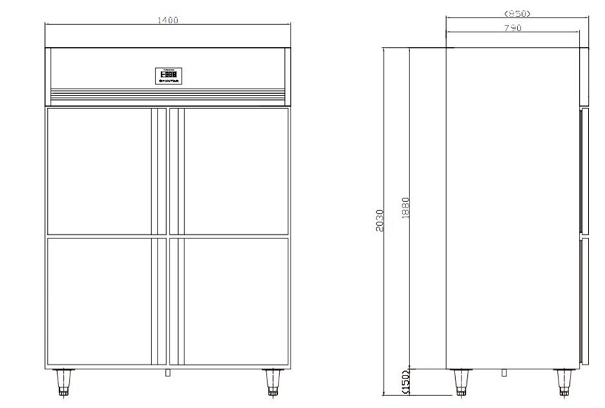 tu mat 4 canh inox kolner nkc1.0l4w (lanh quat gio) hinh 1