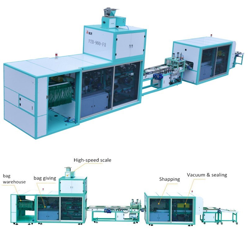 day chuyen dong goi chan khong gao voi robot xep hang pzb-900-f8/10 hinh 0