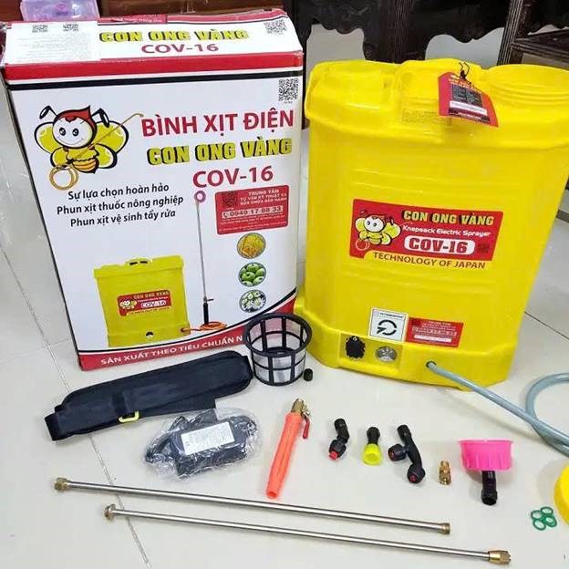 binh phun xit dien 16 lit con ong vang cov-16d hinh 0