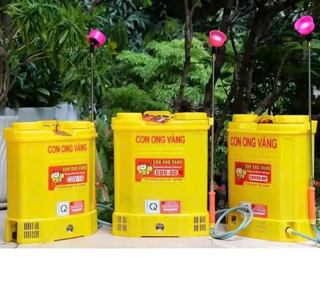 binh phun xit dien 18l con ong vang cov-18 (bom doi) hinh 0