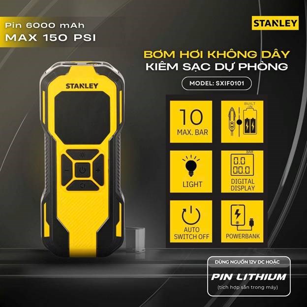 dụng cụ đa năng bơm xe, đèn pin led, sạc dự phòng stanley sxif0101 hình 0 dung cu da nang bom xe, den pin led, sac du phong stanley sxif0101 hinh 0