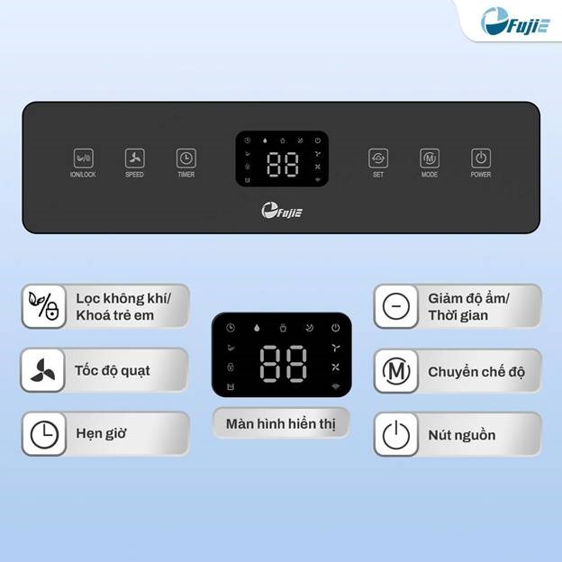 may hut am fujie hm-916ed 16 lit/ngay, ket noi wifi hinh 4