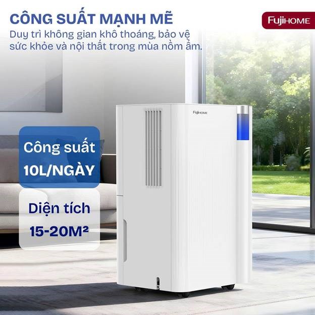 máy hút ẩm fujihome dh10new công suất 10 lít/ngày hình 1 may hut am fujihome dh10new cong suat 10 lit/ngay hinh 1